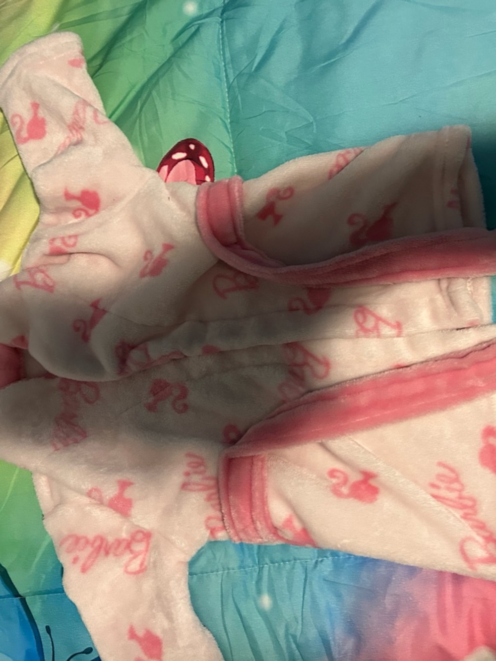 Pink Fleece Baby Hoodie with Flamingo Print